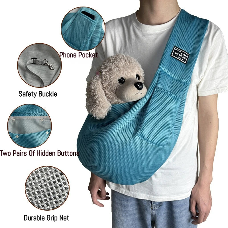 Pet Sling Bag Cat and Dog Carrier Portable Comfortable Pet Backpack Handbag and Shoulder Bag for Outdoor Travel