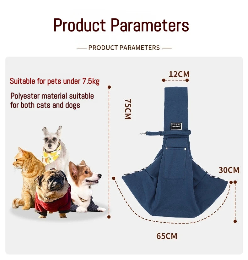 Pet Sling Bag Cat and Dog Carrier Portable Comfortable Pet Backpack Handbag and Shoulder Bag for Outdoor Travel