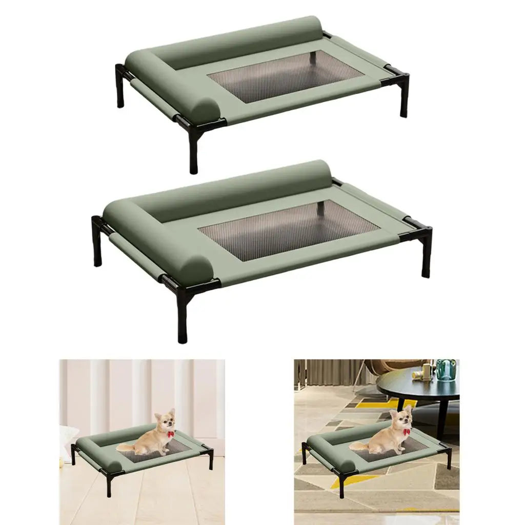 Elevated Pet Bed with Pillow Raised Dog Cot Cooling Hammock, Breathable Mesh for Small/Medium Pets Durable Practical Design