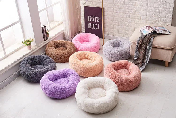 Pet Bed for Dog Extra Large Dog Round Kennel Breathable Solid Houses for Large Dogs Cat Beds Plush Donut Sleeping Bag Anti-Slip