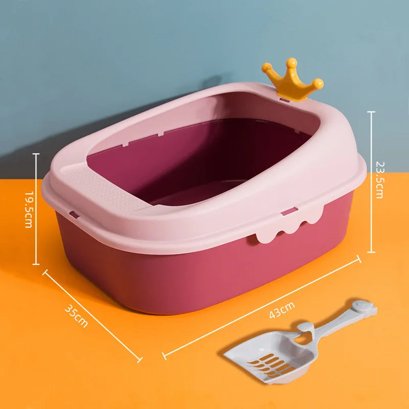 Cat Litter Box Design, Semi-Enclosed Sandbox, Big Space Toilet, Prevent Splash Tray, Kittens, Sand Litter Boxes