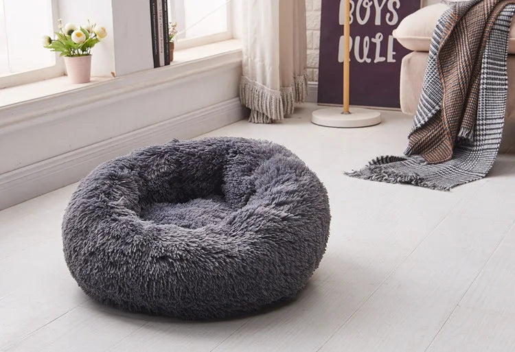 Pet Bed for Dog Extra Large Dog Round Kennel Breathable Solid Houses for Large Dogs Cat Beds Plush Donut Sleeping Bag Anti-Slip