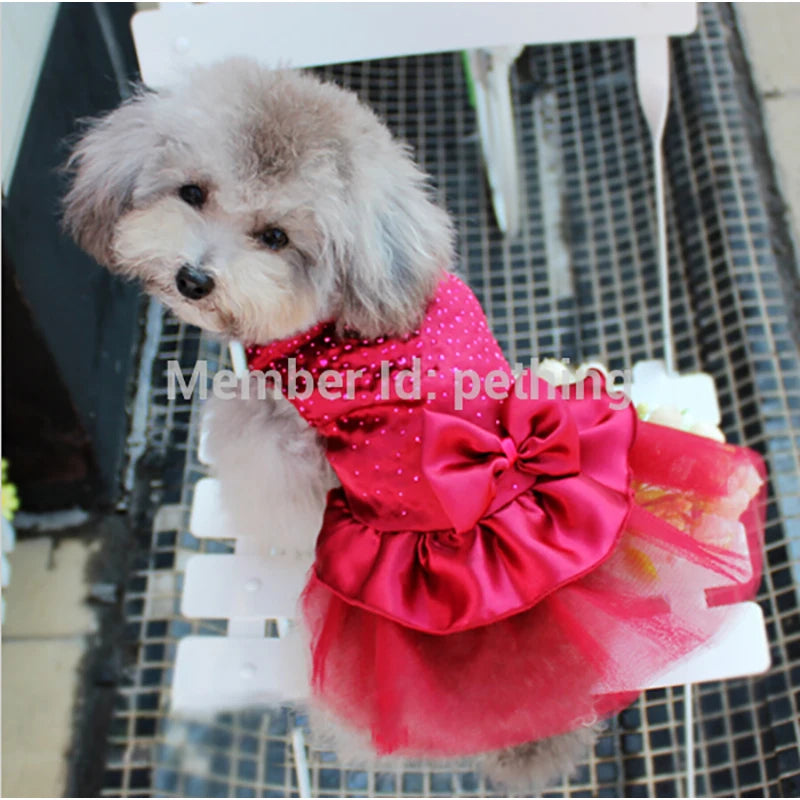 Summer Pet Clothes Dog Dress For Dogs Skirt Summer Princess Dog Wedding Dresses York Teddy Clothes For Dogs Skirts Pet Cat Dress
