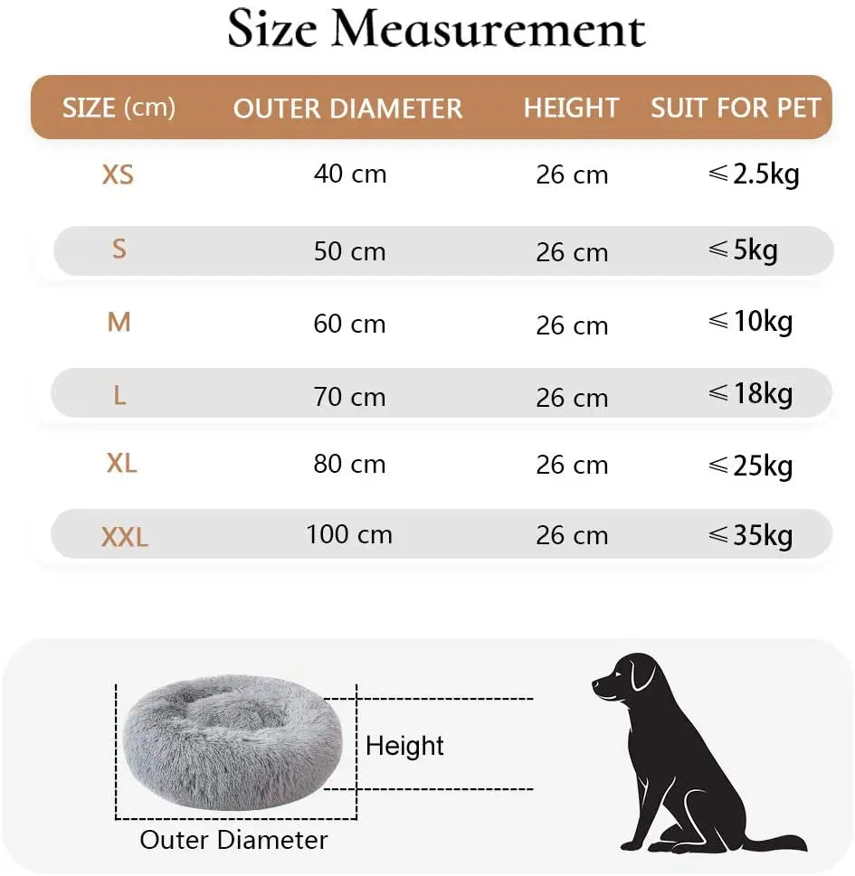 Pet Bed for Dog Extra Large Dog Round Kennel Breathable Solid Houses for Large Dogs Cat Beds Plush Donut Sleeping Bag Anti-Slip