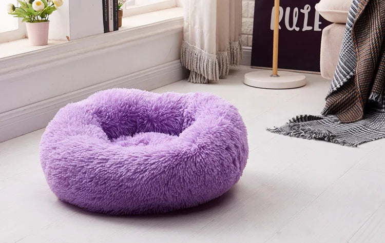 Pet Bed for Dog Extra Large Dog Round Kennel Breathable Solid Houses for Large Dogs Cat Beds Plush Donut Sleeping Bag Anti-Slip