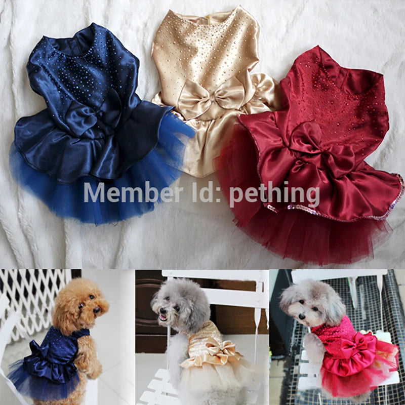 Summer Pet Clothes Dog Dress For Dogs Skirt Summer Princess Dog Wedding Dresses York Teddy Clothes For Dogs Skirts Pet Cat Dress