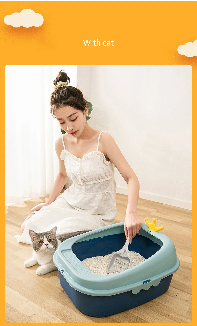 Cat Litter Box Design, Semi-Enclosed Sandbox, Big Space Toilet, Prevent Splash Tray, Kittens, Sand Litter Boxes