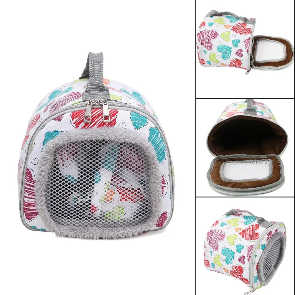 Pet Carrier Convenient Hamster Rabbit Chinchilla Hedgehog Dutch Pig Case Handbag Small Pet Breathable Warm Travel Carrying Bag