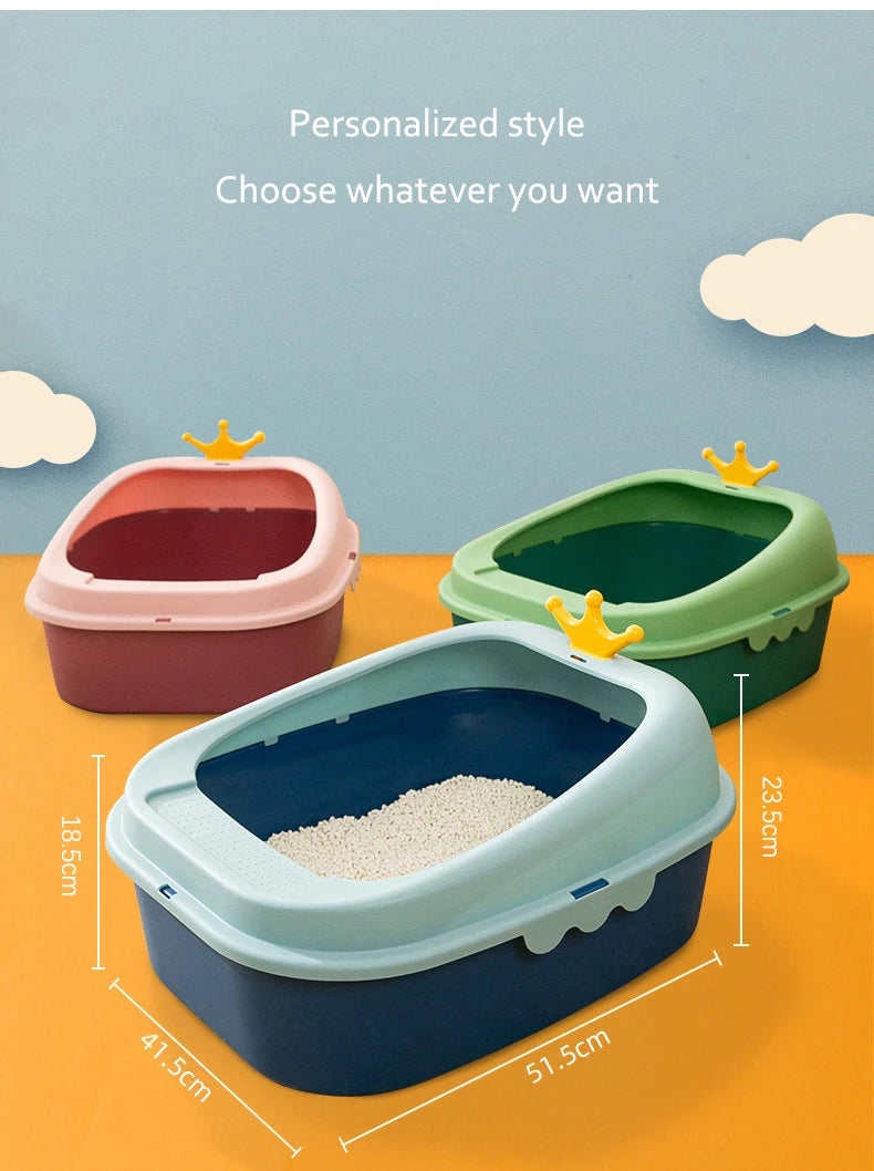 Cat Litter Box Design, Semi-Enclosed Sandbox, Big Space Toilet, Prevent Splash Tray, Kittens, Sand Litter Boxes