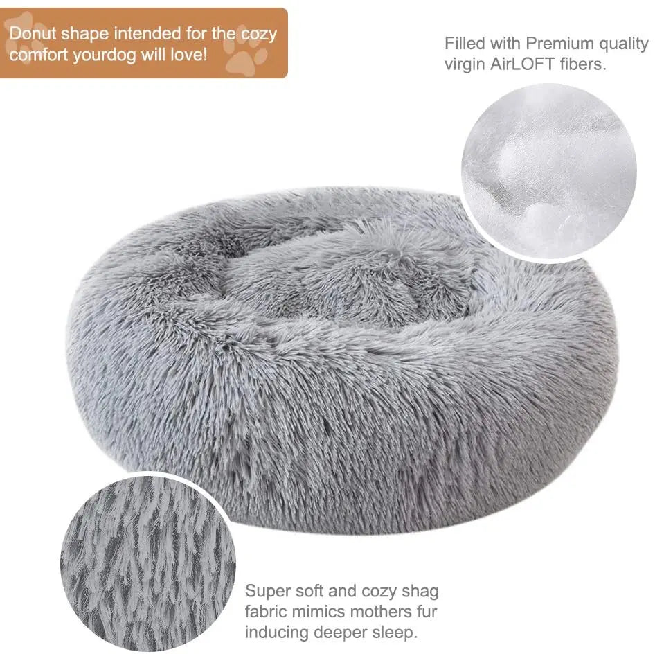 Pet Bed for Dog Extra Large Dog Round Kennel Breathable Solid Houses for Large Dogs Cat Beds Plush Donut Sleeping Bag Anti-Slip