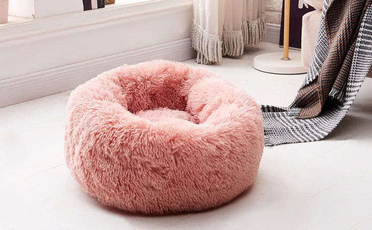 Pet Bed for Dog Extra Large Dog Round Kennel Breathable Solid Houses for Large Dogs Cat Beds Plush Donut Sleeping Bag Anti-Slip
