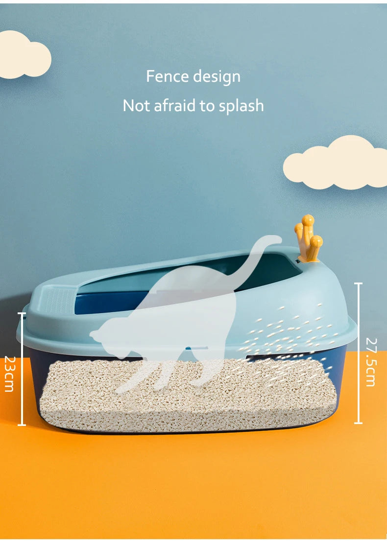 Cat Litter Box Design, Semi-Enclosed Sandbox, Big Space Toilet, Prevent Splash Tray, Kittens, Sand Litter Boxes