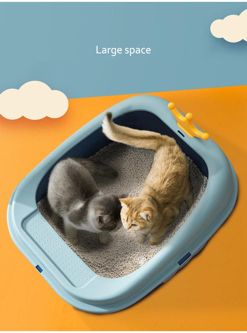Cat Litter Box Design, Semi-Enclosed Sandbox, Big Space Toilet, Prevent Splash Tray, Kittens, Sand Litter Boxes