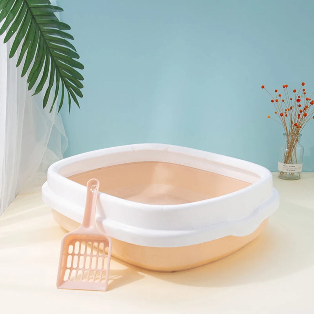 Pet semi enclosed thick cat litter box anti splash cat toilet large capacity cat litter box pet supplies cleaning supplies