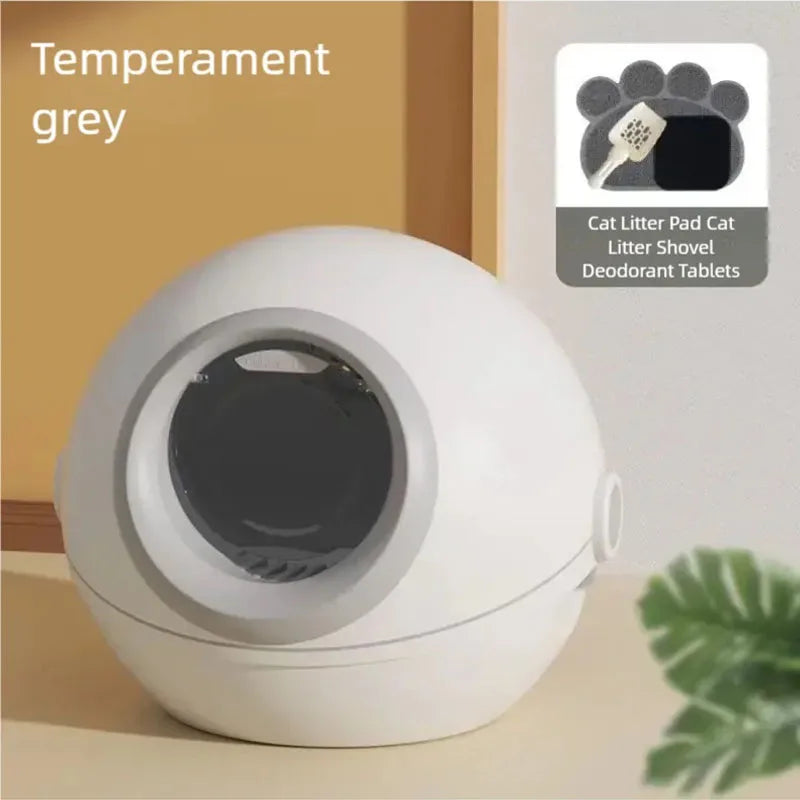 Cat litter box, super large size, fully enclosed cat toilet, deodorizing and splash proof cat feces box, deodorizing cat litter