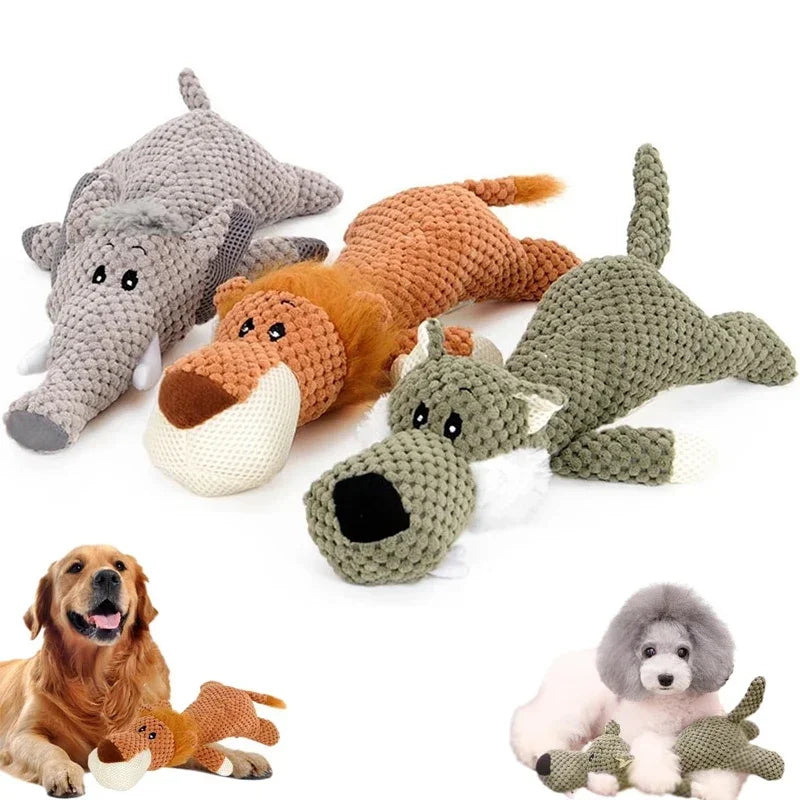 Plush Cartoon Puppy Dog Toys Pet Chew Squeak Toys Small Dogs Teeth Grinding Bite Resistant Relieve Boredom Play with Pet Toys