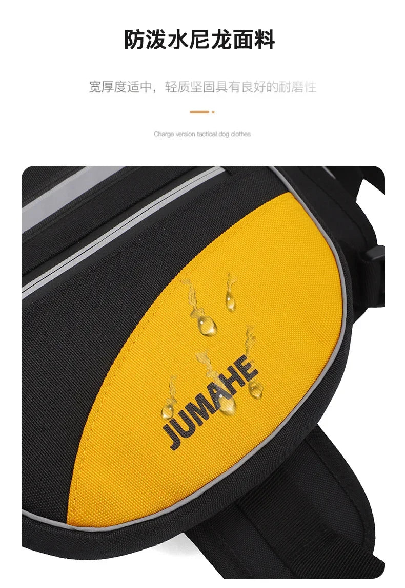 Pet Supplies Outdoor Dog Backpack Oxford Fabric Double Snack Bag Medium Large Dog Tactical Bag Waterproof Reflective Saddle Bag