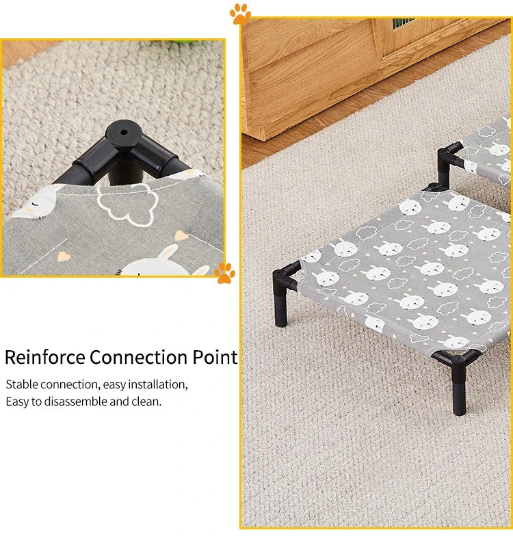 Pet Camping Bed Elevated Bed for Dogs Folding Puppy Camping Bed Cat House Portable Removable Washable Puppy Beds Dog Hammock