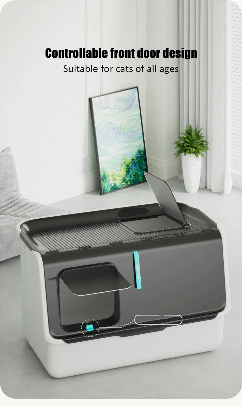 New Top-entry Cat Litter Box Tray Kitten Extra Large Fully Enclosed Anti-splash Mat Anti-smell Cats Litter Box Pet Products