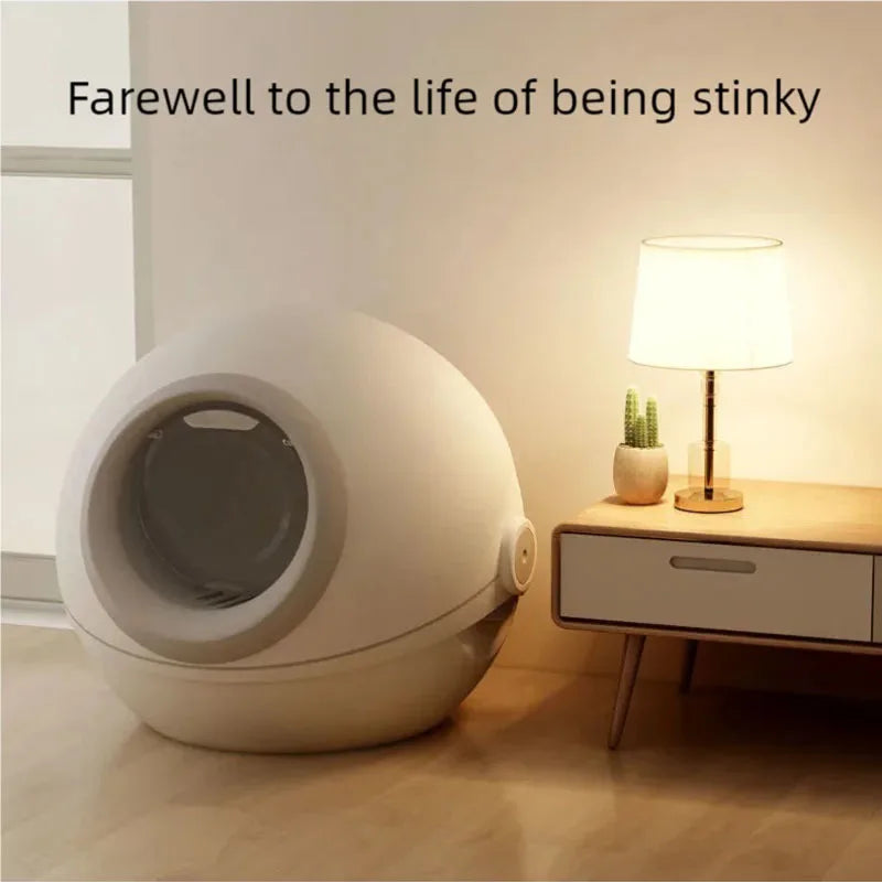 Cat litter box, super large size, fully enclosed cat toilet, deodorizing and splash proof cat feces box, deodorizing cat litter