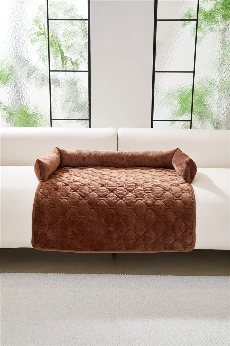 Dog Bed Mat Sofa Blankets Winter Warm Pet Blanket Dogs Cats Sleeping Beds for Large Medium Dogs Cats with Pillow Removable