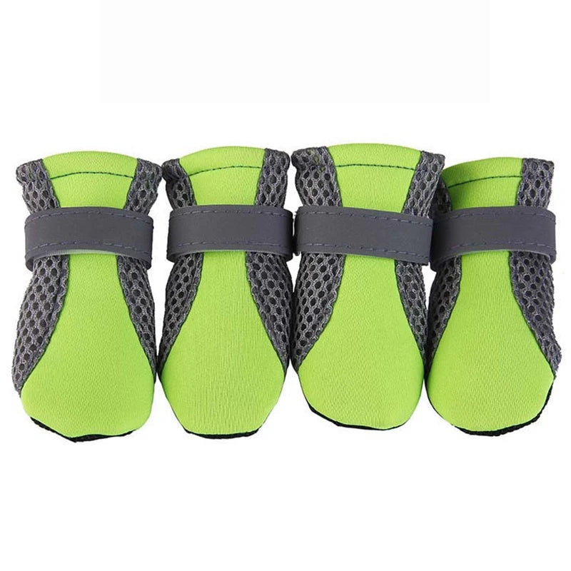 Pet Dog Shoes Breathable Waterproof Outdoor Walking Net Soft Summer Pet Shoes Night Safe Reflective Boots for Small Medium Dogs