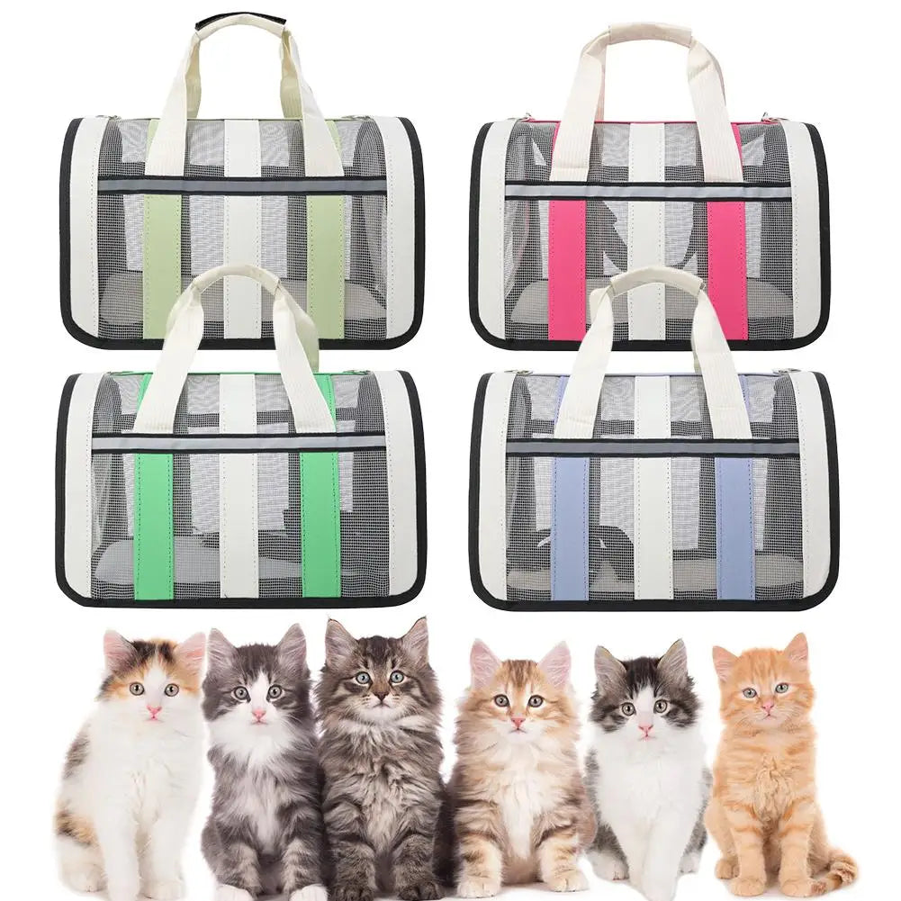 Pet Carrying Bag Outing Portable Large Capacity Cat Dogs Handbag Foldable Small To Medium Dog Cage Mesh Handbag Puppy Supplies