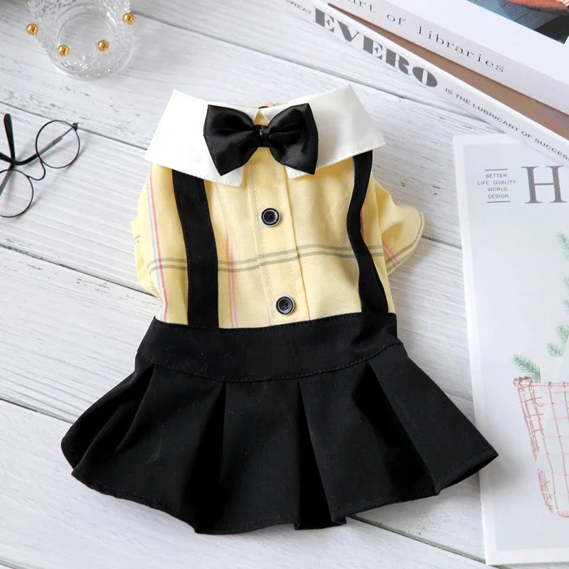 Dog Wedding Dress Couple Pet Clothing Jumpsuit Skirt Spring Summer Dog Clothes Overalls Yorkshire Poodle Pomeranian Puppy Outfit