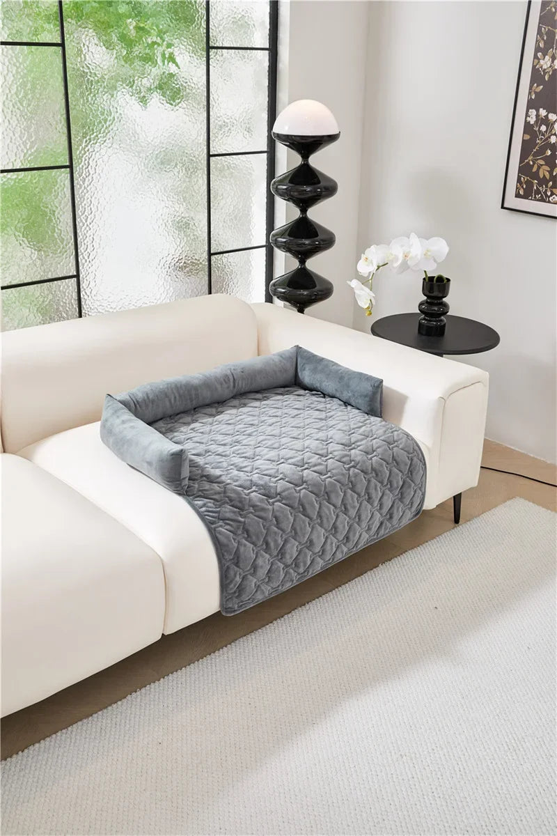 Dog Bed Mat Sofa Blankets Winter Warm Pet Blanket Dogs Cats Sleeping Beds for Large Medium Dogs Cats with Pillow Removable