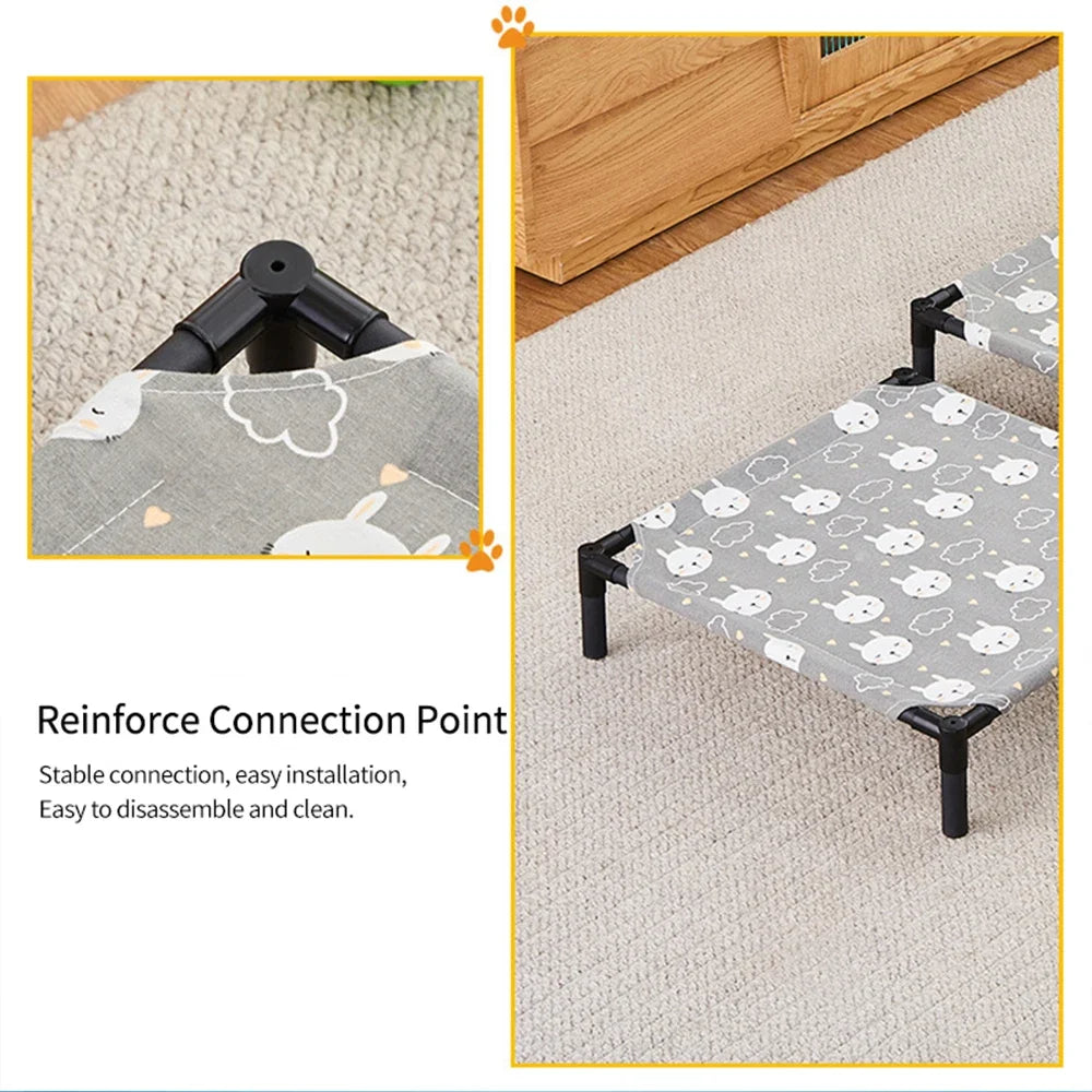 Pet Camping Bed Elevated Bed for Dogs Folding Puppy Camping Bed Cat House Portable Removable Washable Puppy Beds Dog Hammock