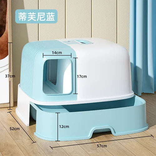Cat Litter Box Fully Enclosed Oversized Hallway Supply Tray Oversized Long Aisle Drawer Pet Toilet Furniture Supplies