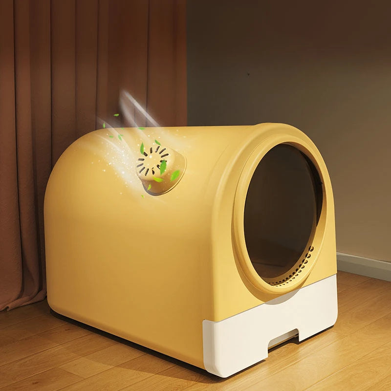 Fully Enclosed Odor-proof Drawer-style Cat Litter Box Extra-large Splash-proof Cat Toilet Space Capsule Cat Litter Box