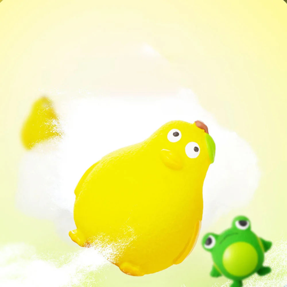 New Dog Toys - Latex Grumpy Frog & Yellow Duck, Squeaky, Teething, Stress-Relief, Interactive Pet Toys for Chewing & Bonding,