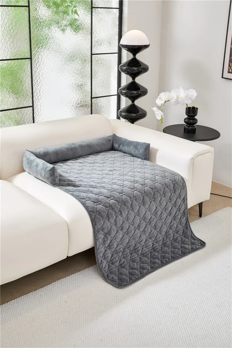 Dog Bed Mat Sofa Blankets Winter Warm Pet Blanket Dogs Cats Sleeping Beds for Large Medium Dogs Cats with Pillow Removable