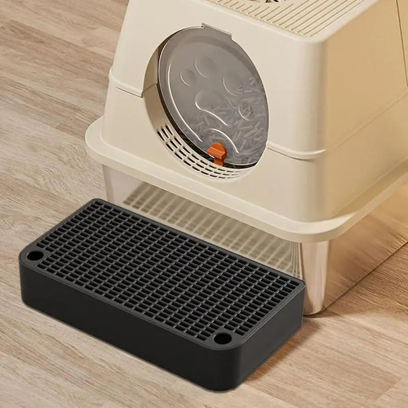 Litter Box Step Cat Litter Station with Filter Function Waterproof Home Kitten Toilet Ramp Pedal for Pet Bunny Animal