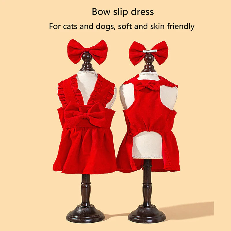 Dog Princess Dress Pet Bowknot Tulle Princess Clothes Puppy Pet Spring Summer for Small Dog Cat Pet Supplies