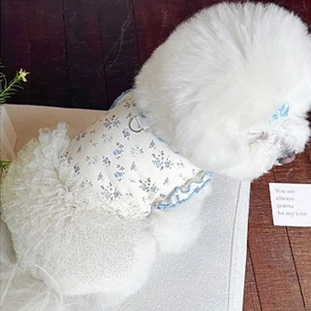 Pet Costumes Summer Thin Pet Floral Dress Sleeveless Comfortable Dog Skirt Breathable Puppy Sweatshirt For Small Dog Cat