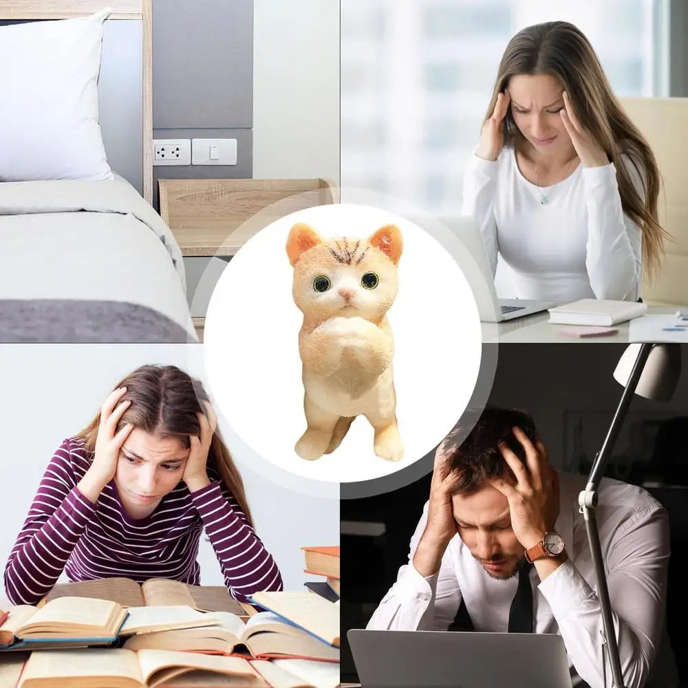 Cat Fidget Toy for Kids Sensory Toys Squeeze Toys Desk Decor Cat Dog Shape Collectible Figurines Toys Soft Flocking Fidget Toy