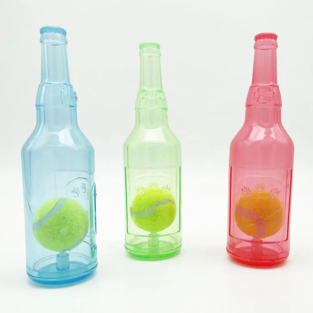 Pet Dog Toys Potable Anti-stress Pet Toys Plastic Water Bottle Crunchy Toys with Ball For Indoor Outdoor For Cat Kittens