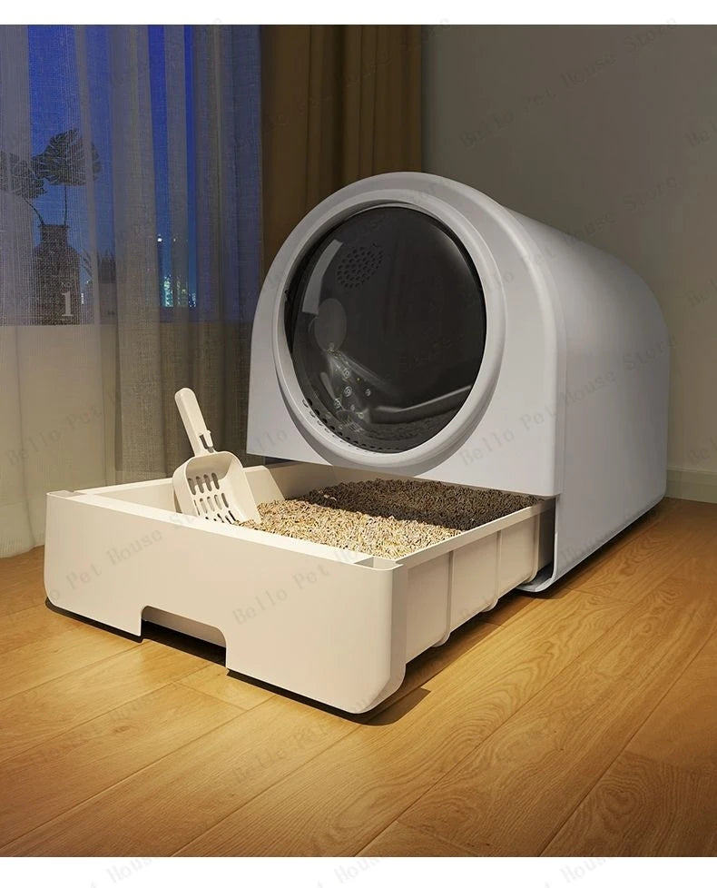 Fully Enclosed Odor-proof Drawer-style Cat Litter Box Extra-large Splash-proof Cat Toilet Space Capsule Cat Litter Box