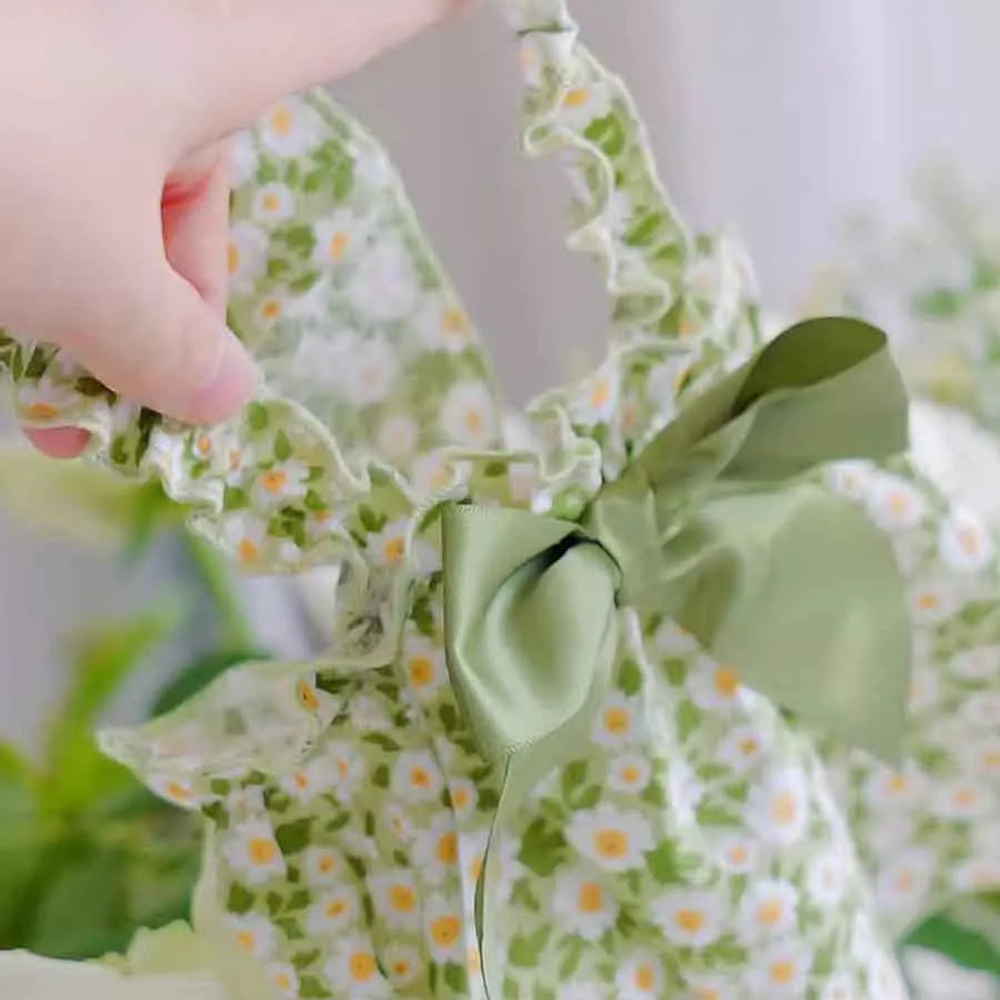 1pc Pet Dress Romantic Style Dog Summer Dress Cat Skirt With Green Floral Print, Small Dog Clothes Pet Clothing Chihuahua Skirt