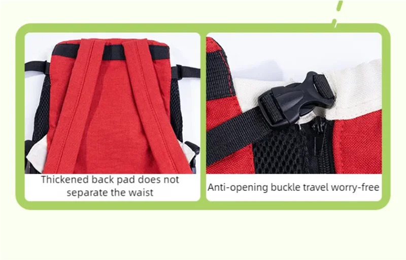 Pet bag portable backpack for outdoor use, dog cat linen cotton chest four legged backpack