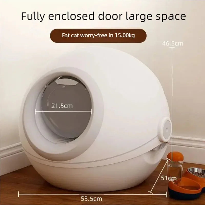 Cat litter box, super large size, fully enclosed cat toilet, deodorizing and splash proof cat feces box, deodorizing cat litter