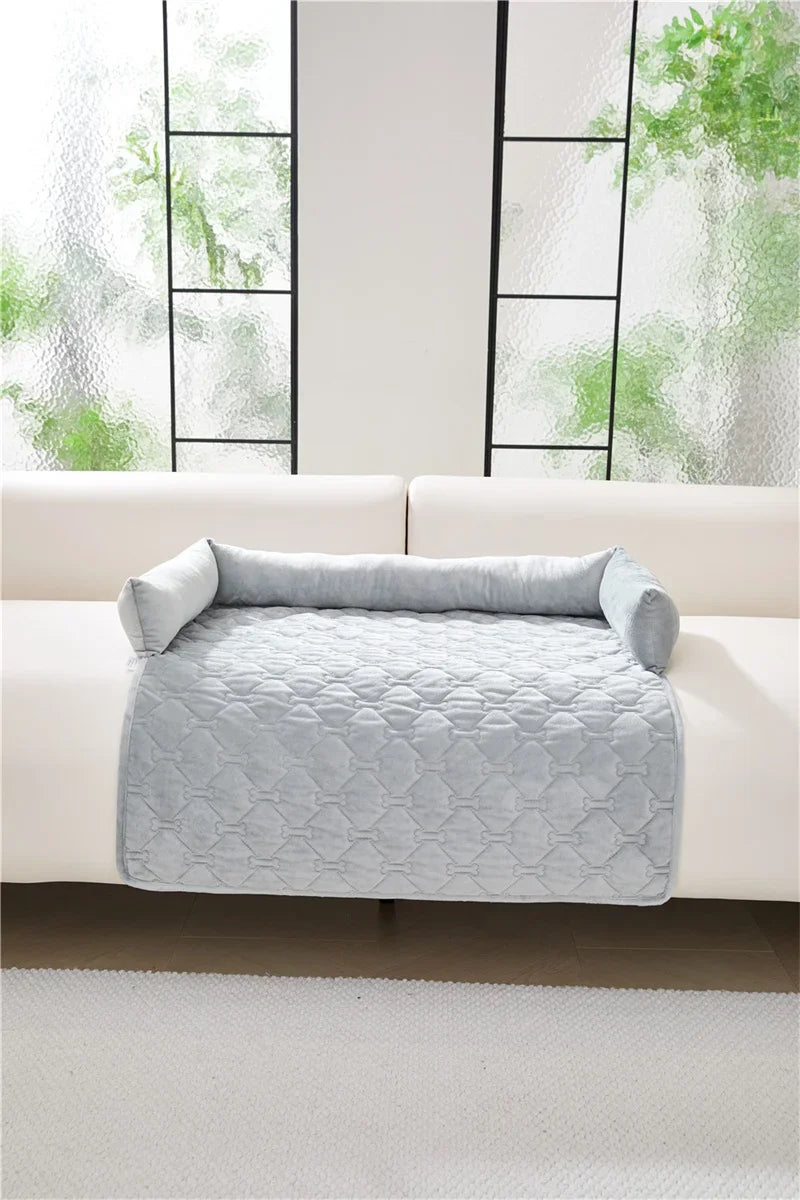 Dog Bed Mat Sofa Blankets Winter Warm Pet Blanket Dogs Cats Sleeping Beds for Large Medium Dogs Cats with Pillow Removable