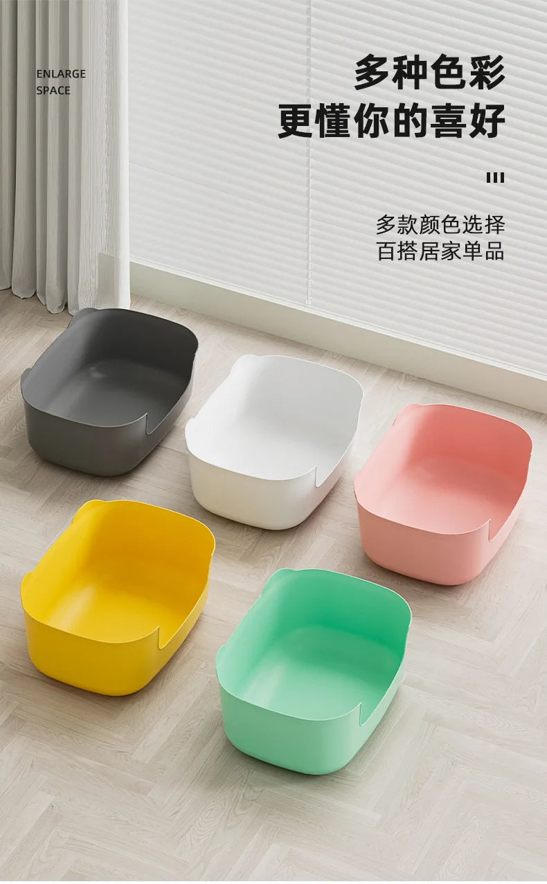 Large Cat Litter Box Semi-enclosed High-fenced Pet Toilet Anti-splash Integrated Open Cat Fecal Basin