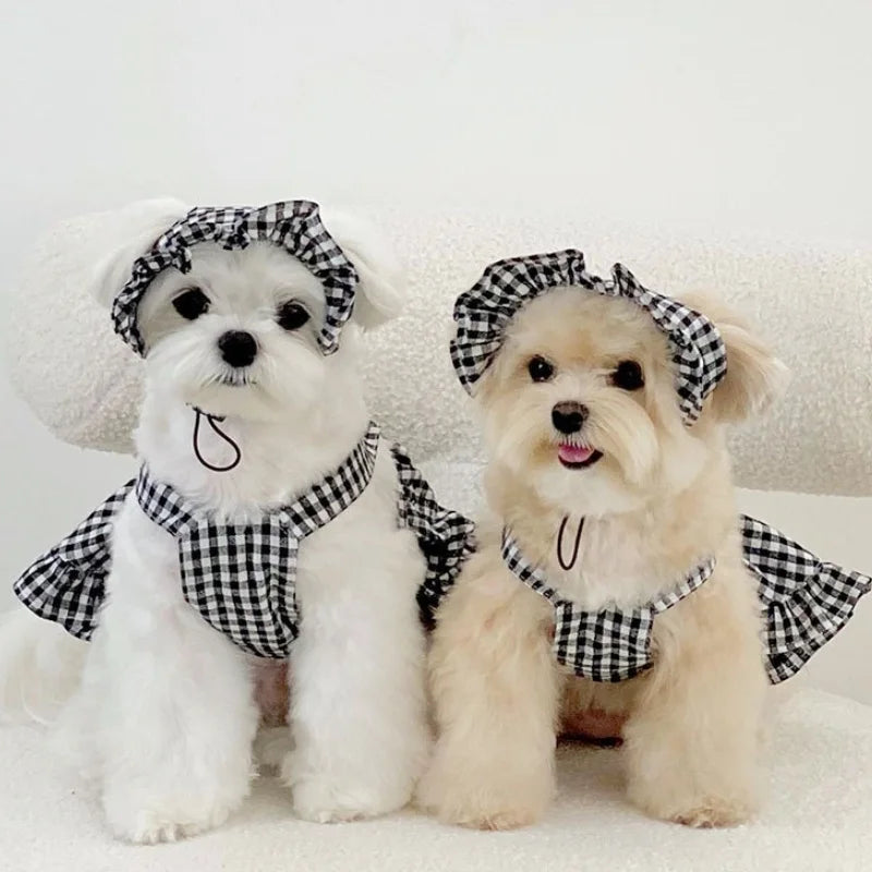Pet Dress for Dog Small Dogs Summer Pet Plaid Dog Suspender Skirt Cute Cat Princess Dress Luxury Pet Shirt Chihuahua Dog Clothes