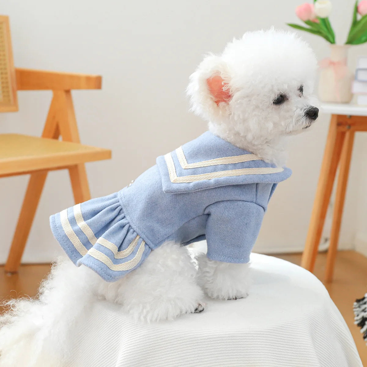 Pet Dress, Dog Cat Fur Coat, Autumn and Winter Warm Princess Dress Cute Thick Dress Dog Dresses for Small Dogs Puppy