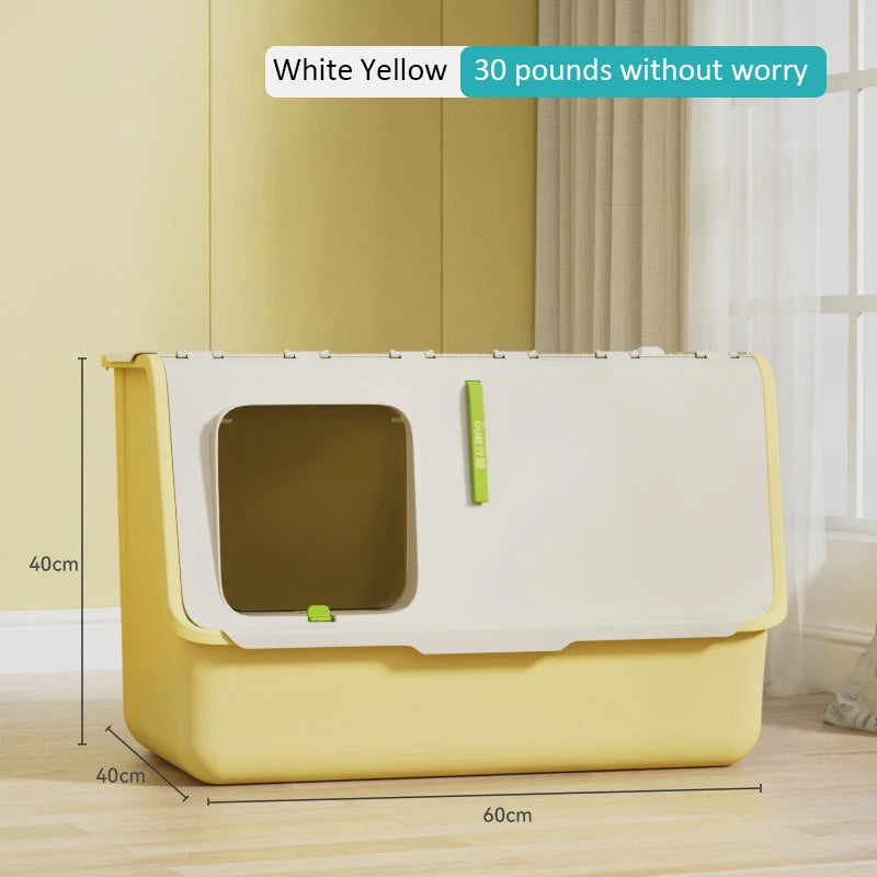 New Top-entry Cat Litter Box Tray Kitten Extra Large Fully Enclosed Anti-splash Mat Anti-smell Cats Litter Box Pet Products