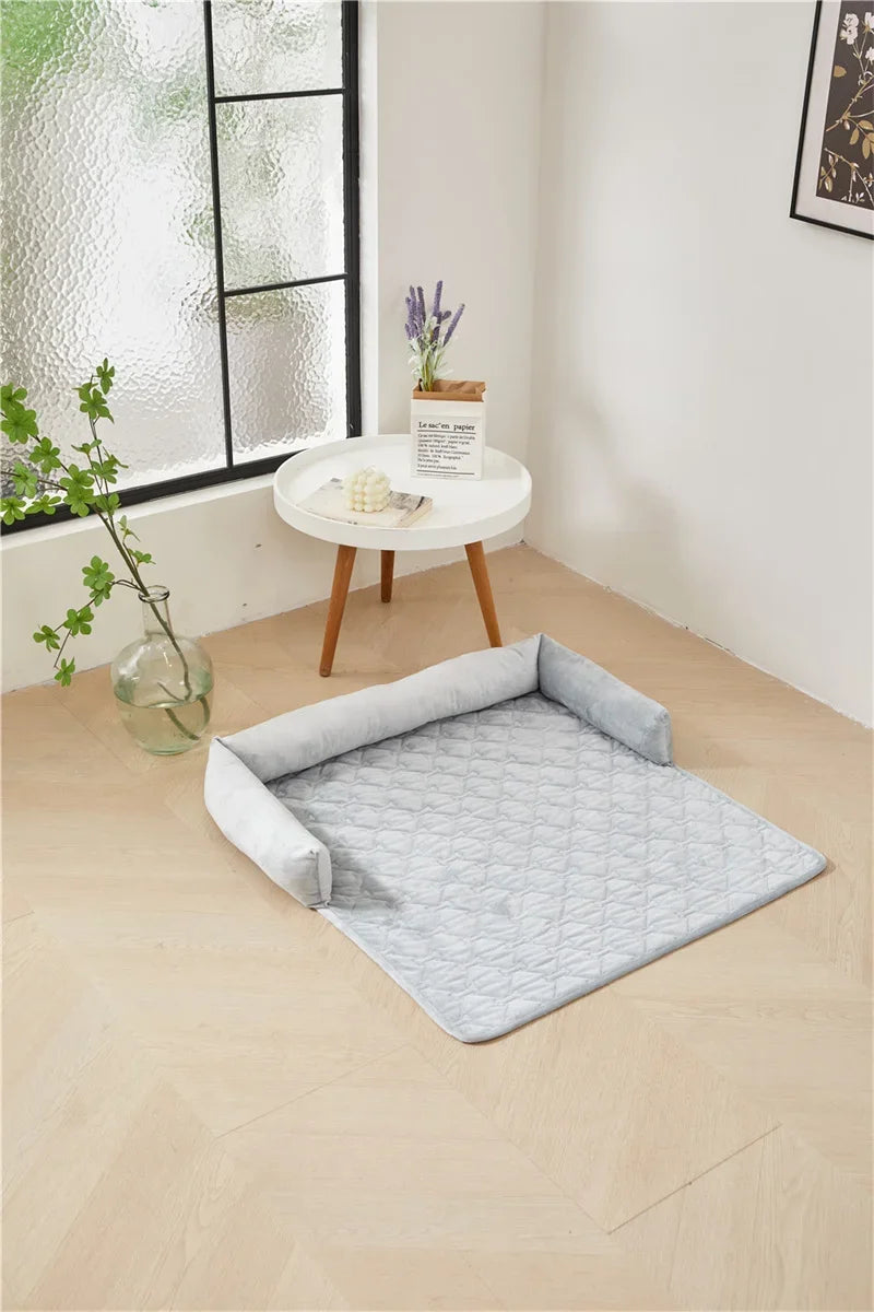 Dog Bed Mat Sofa Blankets Winter Warm Pet Blanket Dogs Cats Sleeping Beds for Large Medium Dogs Cats with Pillow Removable