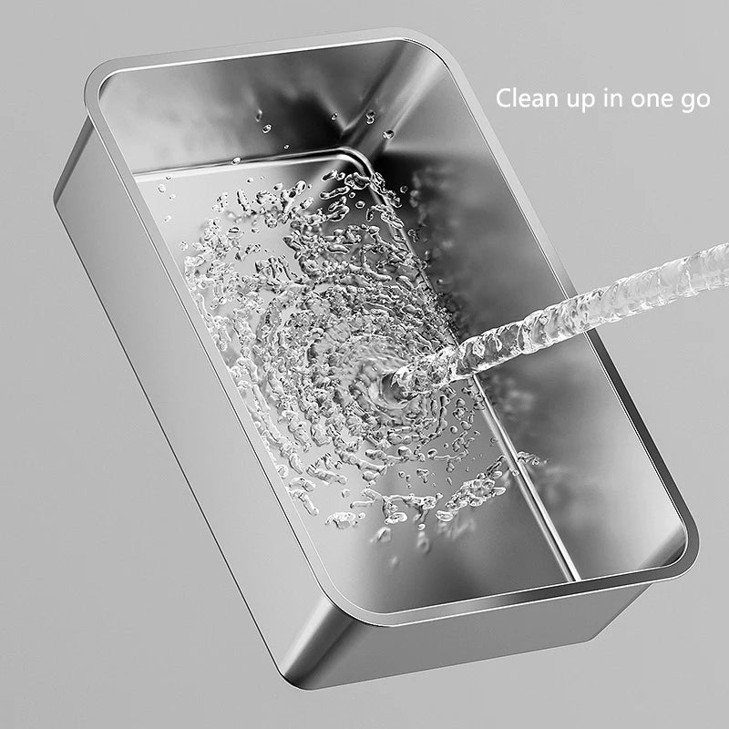 Large stainless steel cat litter box  High edge design  Leak proof  Non stick  Rust proof  Easy to clean Perfect for cats